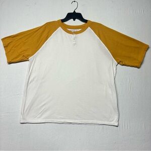 Pacsun Men’s Size Large White Gold Raglan Sleeve Shirt